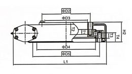 чертеж поворотного привода SE c закрытым корпусом 