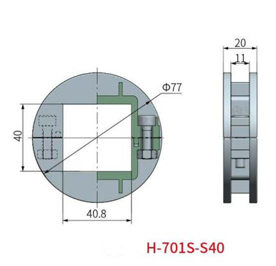 Размеры фиксаторов серии H-700S