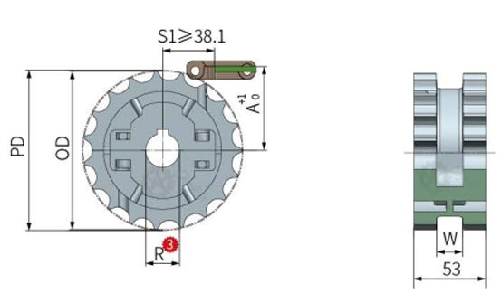 Чертеж звездочки ZSF-820