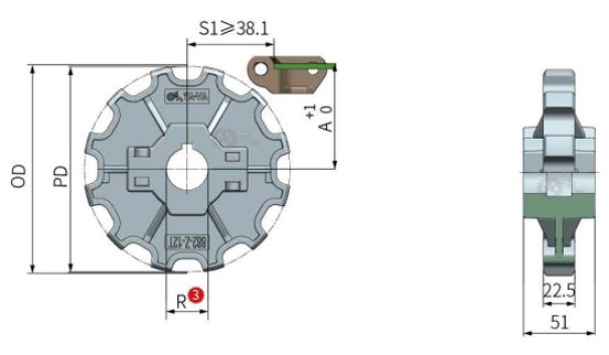 Чертеж звездочки ведущей ZSF 882