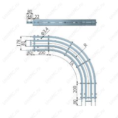 Чертеж. Планка изгиба YB180XBP