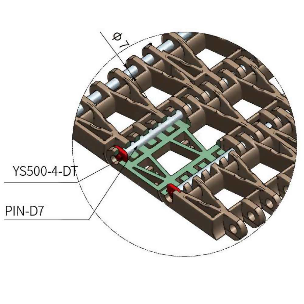 Состав модульной ленты YS500-4